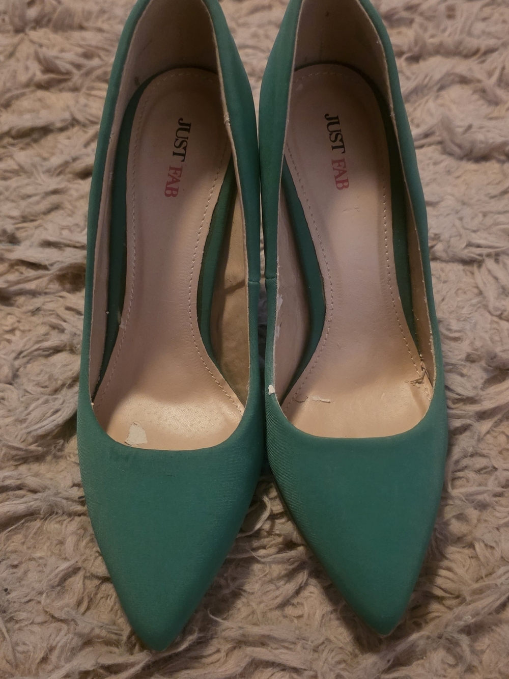 JustFab Teal Pointed-Toe Pumps - Elegant Green-Blue Hue
